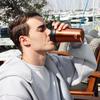 Any Morning SI232021 Two Mouth Travel Mug, Insulated Stainless Steel Coffee Tumbler, 14 oz, Copper