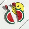 Trendy Funny Fruit Vegetables Acrylic Women's Drop Earrings Cute Strawberry Watermelon Lemon Cherry Dangle Earring Party Jewelry