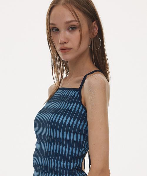 Hata Skirt Monokini_Spicy Blue Stripe