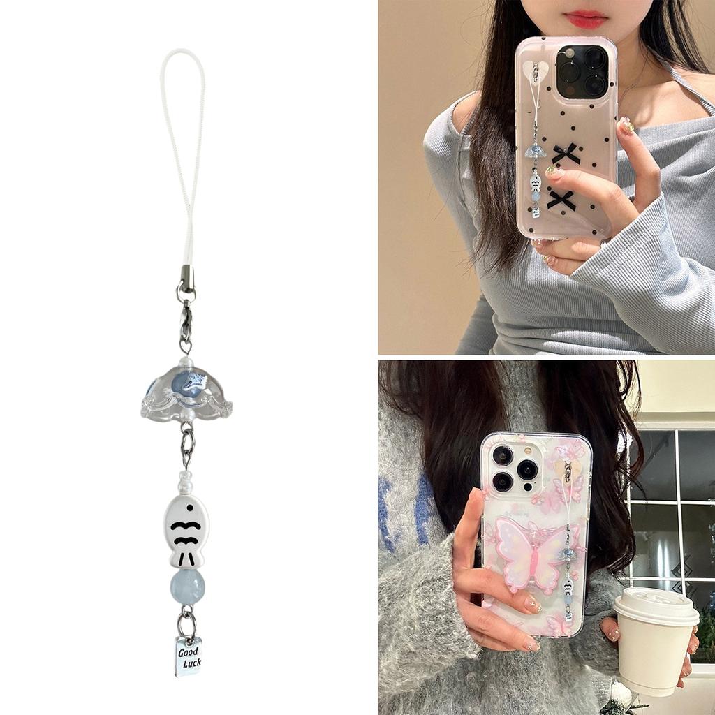 Lucky Fish Wind Chime Phone Charm Accessory Adds Serenity and Good Fortune To Your Daily Life for Trendy Women