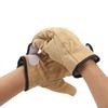 1 Pair Cowhide Work Gloves Inner Polyester Outer Cowhide Breathable Heat Resistant Gloves for Grilling Cooking Baking