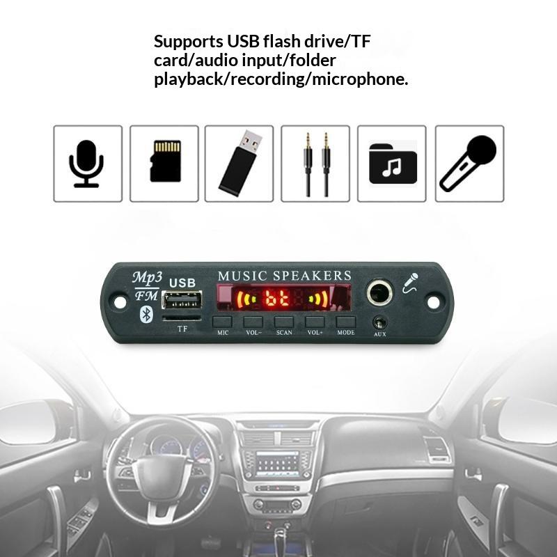 DIY Car Audio MP3 Player Module Bluetooth 5.3 2*30W 12V Amplifier Decoder Board 1 Set for Auto Sound Retrofit