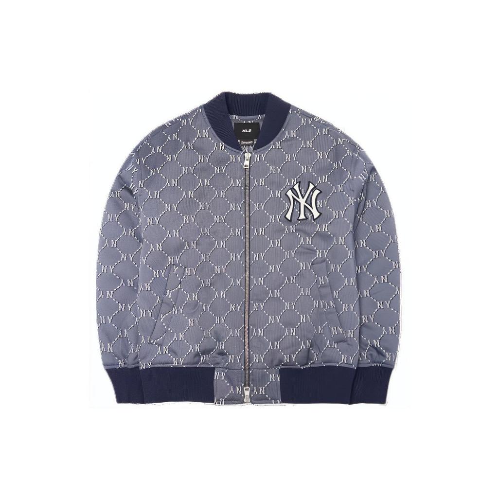 MLB Logo Print Zip Baseball Jacket Men Jackets Dark-Blue 3AJPM0121-50NYL