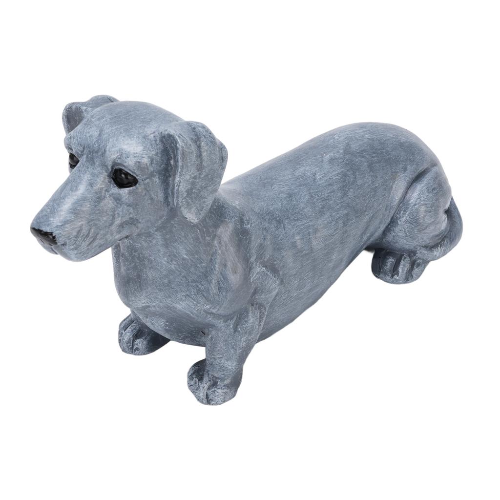 Dog Sculpture Resin Vivid Details Cute Dog Statue Animal Figurine for Bedroom Garden