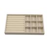 Wooden Rings Earrings Organizer Flannelette Bracelets Velvet Jewelry Tray Large Capacity Packing Jewelry Display Holder Strings