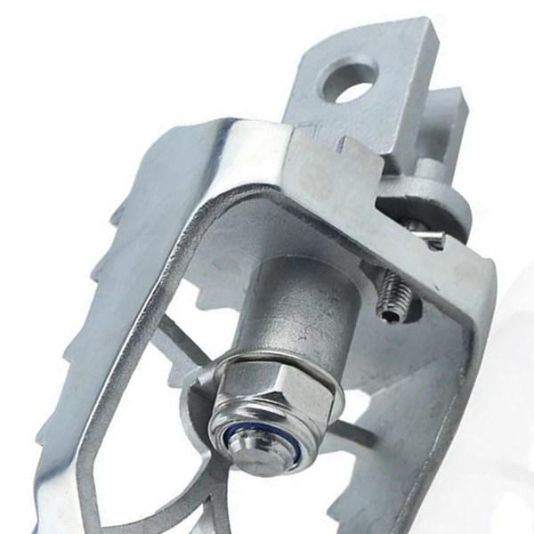 Silver Stainless Steel Rotating Motorcycle Footpegs - 1 Pair
