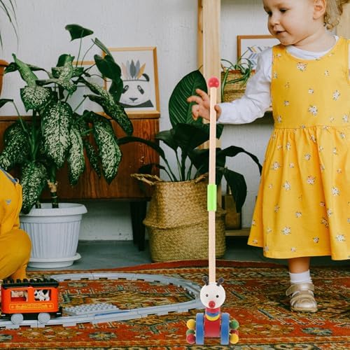 Holz Animal-Themed Push and Pull Walker Toddler Walking Aid Toy Sturdy Wooden Pull Toy for Boys Girls