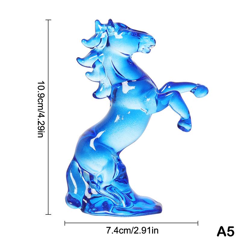 Crystal Horse Figurine 2026 Zodiac Horse Statue Home Desktop Bookshelf Office Ornament Horse Decor Feng Shui Bring Fortune