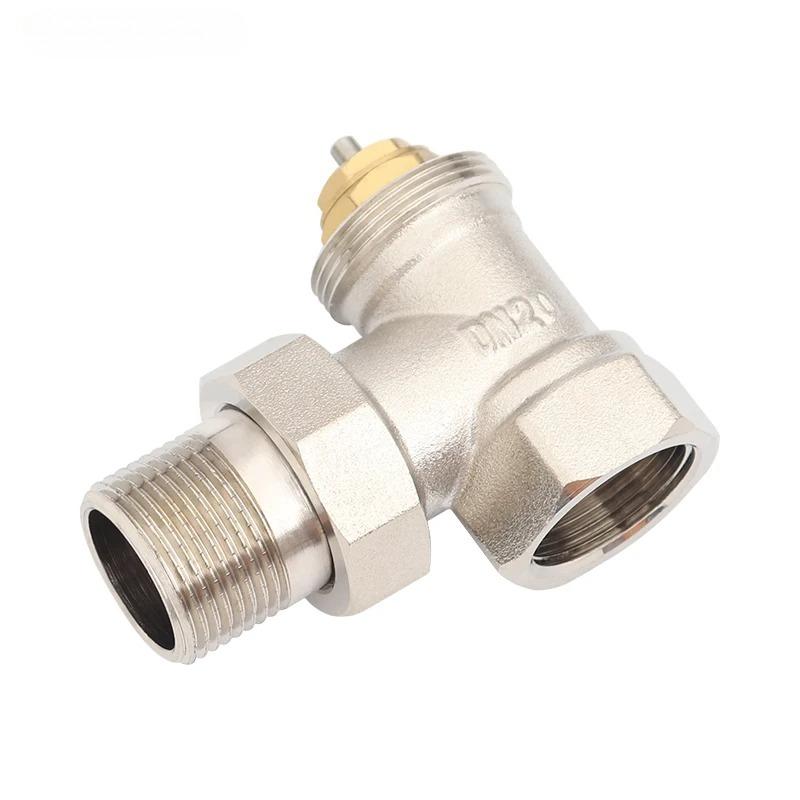 DN15/DN20/DN25 (1/2" 3/4" 1") Angle Type Brass Radiator Valve for HVAC Systems Temperature Control Valv