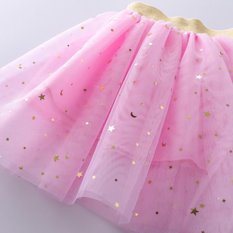 Dívčí baletní tutu sukně s hvězdnými třpytkami a flitry - Princeznovská taneční mini sukně