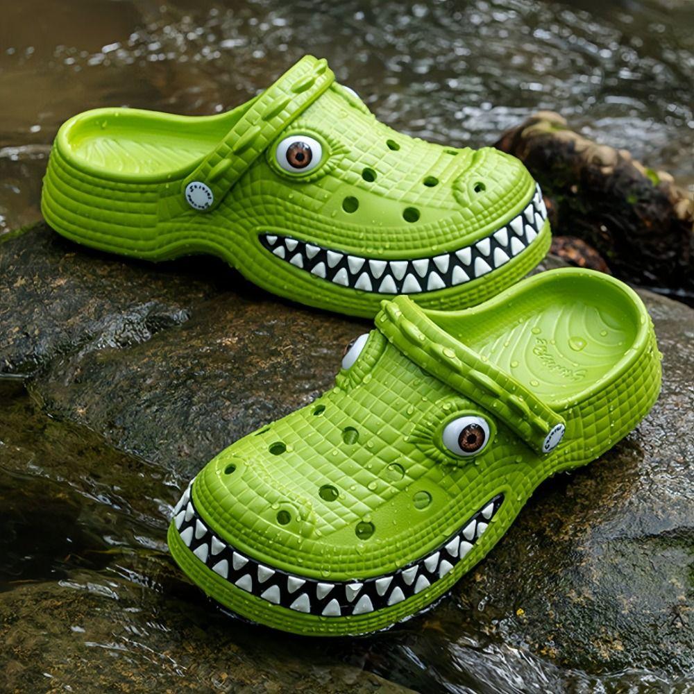 Crocodile Shape Children's Sandals Cartoon Beach Slippers Kids Slippers For Boys Aged 4-7