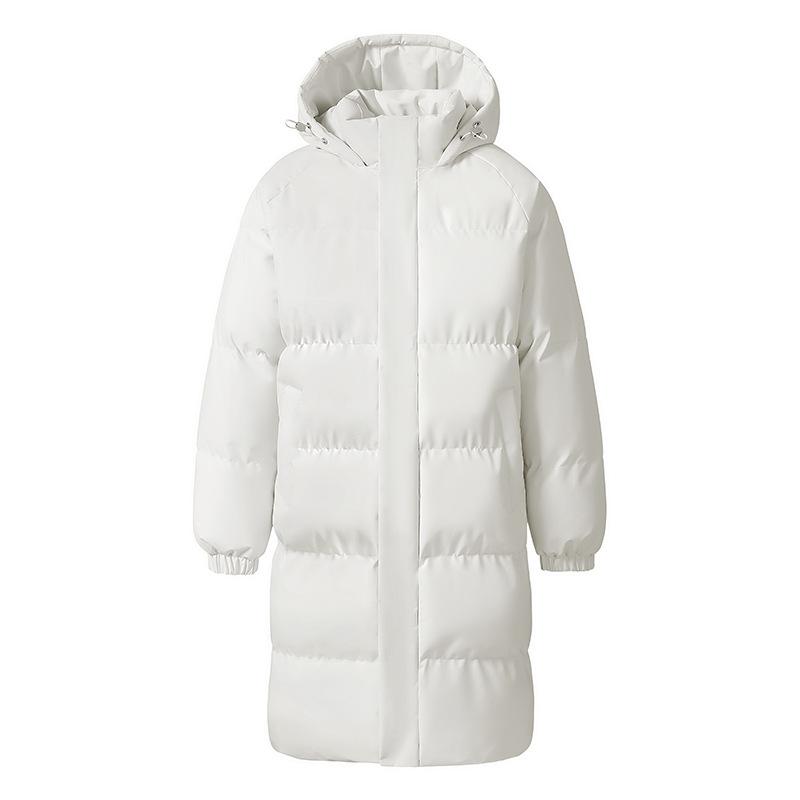 

Хлопковые куртки средней длины с капюшоном для мужчин и женщин утолщенные и теплые зимой, и свободные, чтобы защищать от холода. 3XL белый