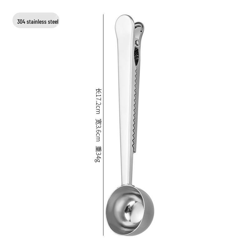 Stainless Steel Multi-Functional Clip Spoon for Snacks, Tea Bags, Milk Powder, and Coffee