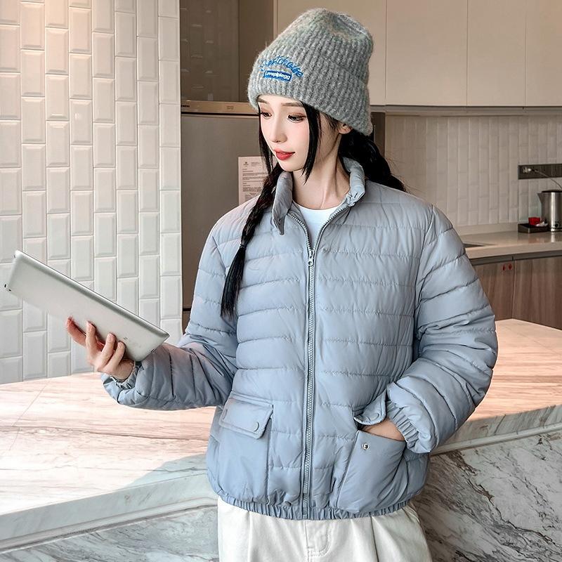 

Новая куртка в корейском стиле, свободная, с коротким пуховым хлопковым наполнителем, со стойкой, для женщин, маленькая куртка-хлебушек для студенток XXL синий