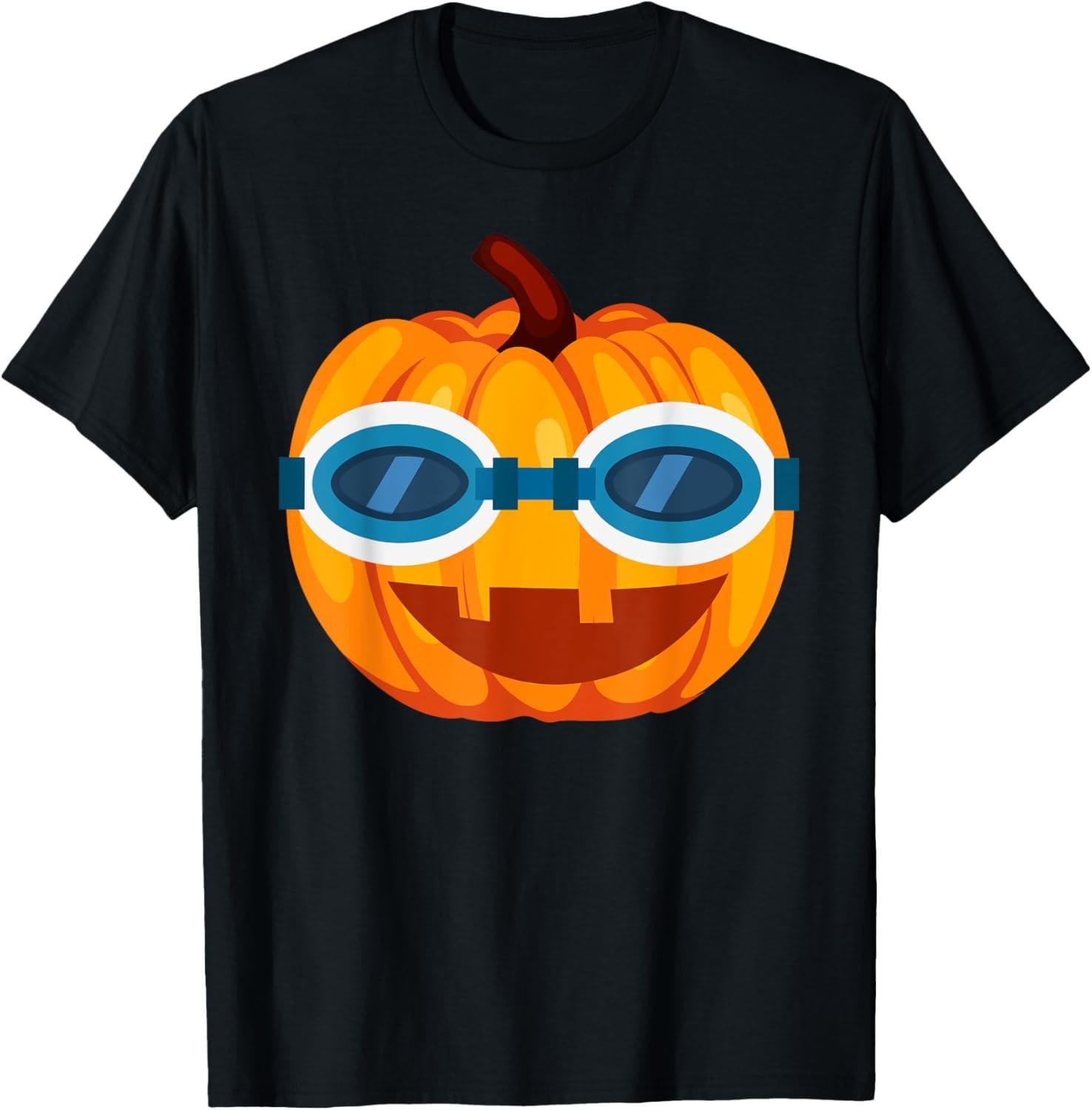 Swimming Pumpkin With Goggles | Cute Love Pumpkin Gift T-Shirt S разноцветный