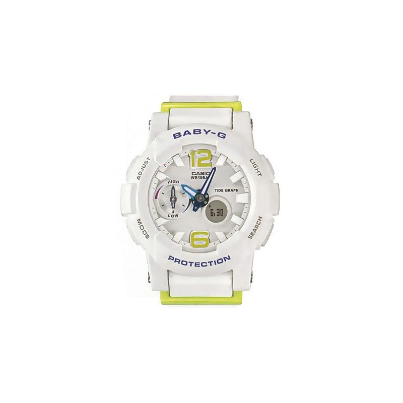 Casio BABY-G Ocean Style Fashion Trendy Vibrant Street Classic Pointer Dual Display Dial Sports Waterproof Quartz Movement Japanese and BGA-180-7B2