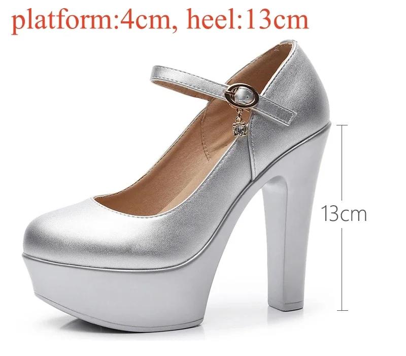 6 8 11 13cm Small Size 32-43 Comfortable Soft Leather Shoes Mary Janes 2025 Womens Block High Heels Shoes Dress Office Model Mom