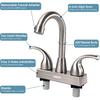 RV Bathroom Faucet, 4 Inch RV Bathroom Sink Faucet Replacement For Campers, Motorhome, Travel Trailer, Boat With Classical Lever Handles And 6-Inch