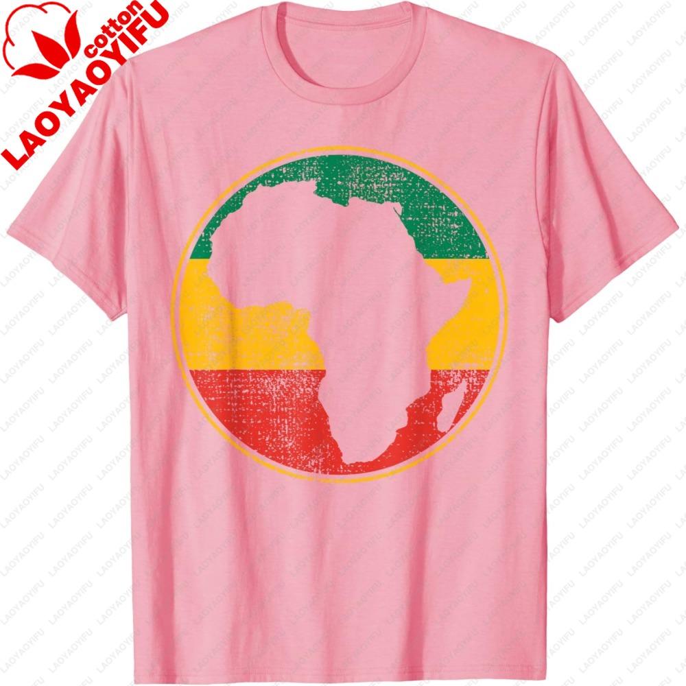Africa Shirt Retro Map Tanzania Namibia Kenya TShirt Africa Map PanAfrican Flag Print Women Tee Casual Cultural Pride Tops