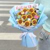 Teacher's Day Gift Sunflower Graduation Bouquet Crochet Flowers Artificial Flower Bouquet Wedding Guests Gifts