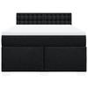 Maison Exclusive - Bed Slat Base with Mattress Black 140x200 Cm Fabric