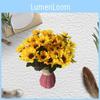 Helianthus Annuus Artificial Flower Bouquet With Plastic Craft For Wedding Home Decor And Photography