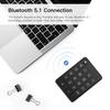 Number Pad Bluetooth-Compatible5.0 Portable Mini Financial Accounting Keyboard 19 Keys External Keypad for Laptop Desktop