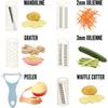 5 in 1  Slicer for Kitchen, Vegetable Cutter with Multi Blade for Potato Chips, Julienne, Shredder & Peeler, Blue