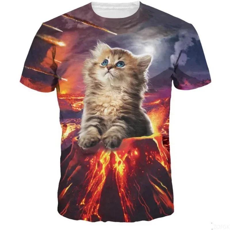 Summer 3D Printed Short Sleeved T-shirt with Wonderful Animal Anime Short Sleeved T-shirt 100