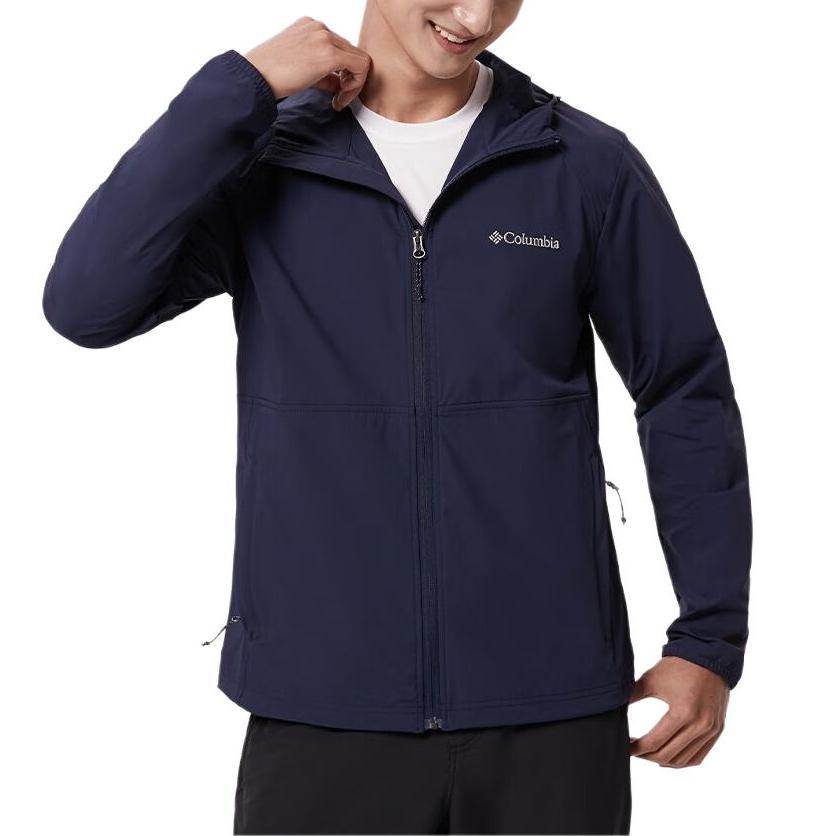Columbia Solid Color Breathable Hooded Casual Jacket Men Jackets Blue XO8440-464