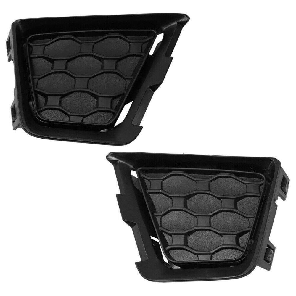 For 2019-2022 Jeep Renegade Left & Right Fog Light Cover Black with Chrome Trim