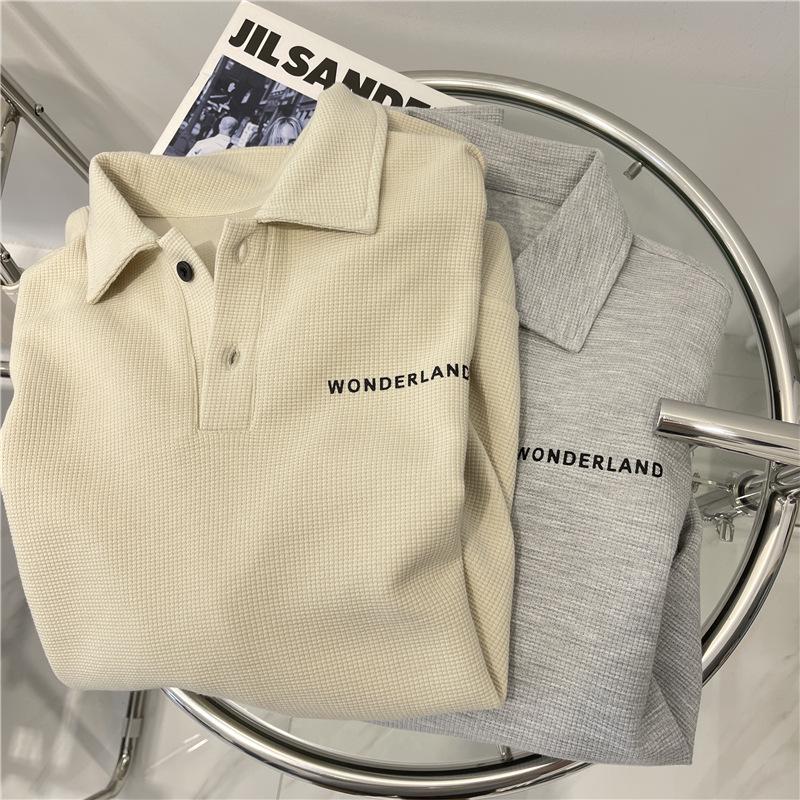 Retro Long Sleeve Polo Sweatshirt - Casual, Loose Fit for Spring & Autumn, French Influencer Style