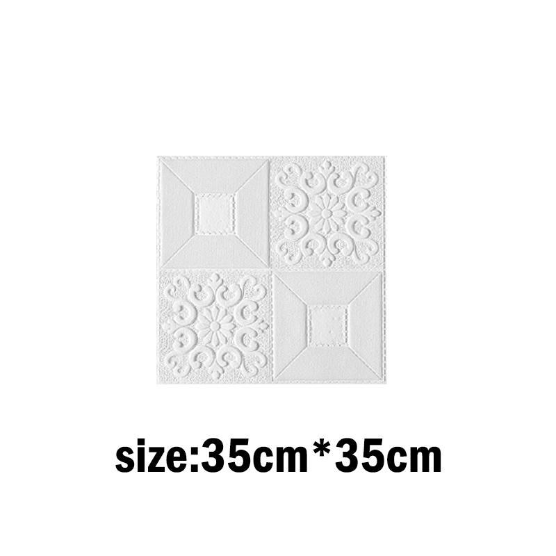 Waterproof and Moisture Proof 35x35cm 3D Tile Brick Wall Sticker Self-Adhesive Foam Board Wallpaper Bedroom Room Home Decoration