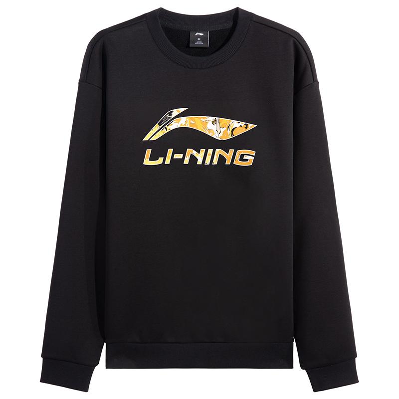 Li Ning Sweatshirts Men s Black Crew Neck Moderate AWDVH37-7 2XL