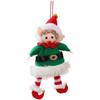 Christmas Doll Hanging Ornament In Green And Red Cloth, 9-10cm Fairy Design For Holiday Tree Decoration At Home, Office Or Party
