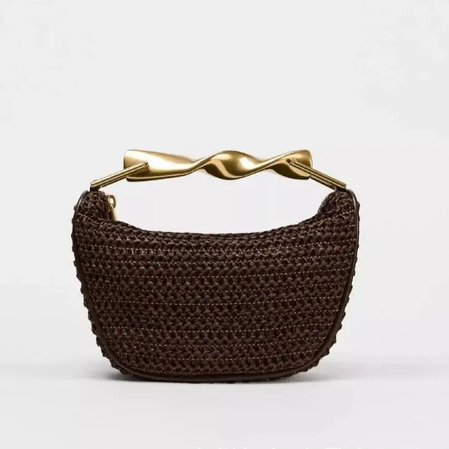 Summer Women's Bag Women's Shoulder Crossbody Bag Woven Straw Bag Seaside Beach Rattan Bag