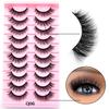 10 Pairs Eyelashes Natural Long 3D Mink Lashes Fluffy Volume Mink False Eyelashes Cruelty Free Wispy Lashes Makeup
