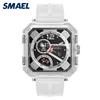 SMAEL 8121 Trendy Multifunction Men's Watch Dual Display Silicone Strap Waterproof Sporty Outdoor Male Watches Gift
