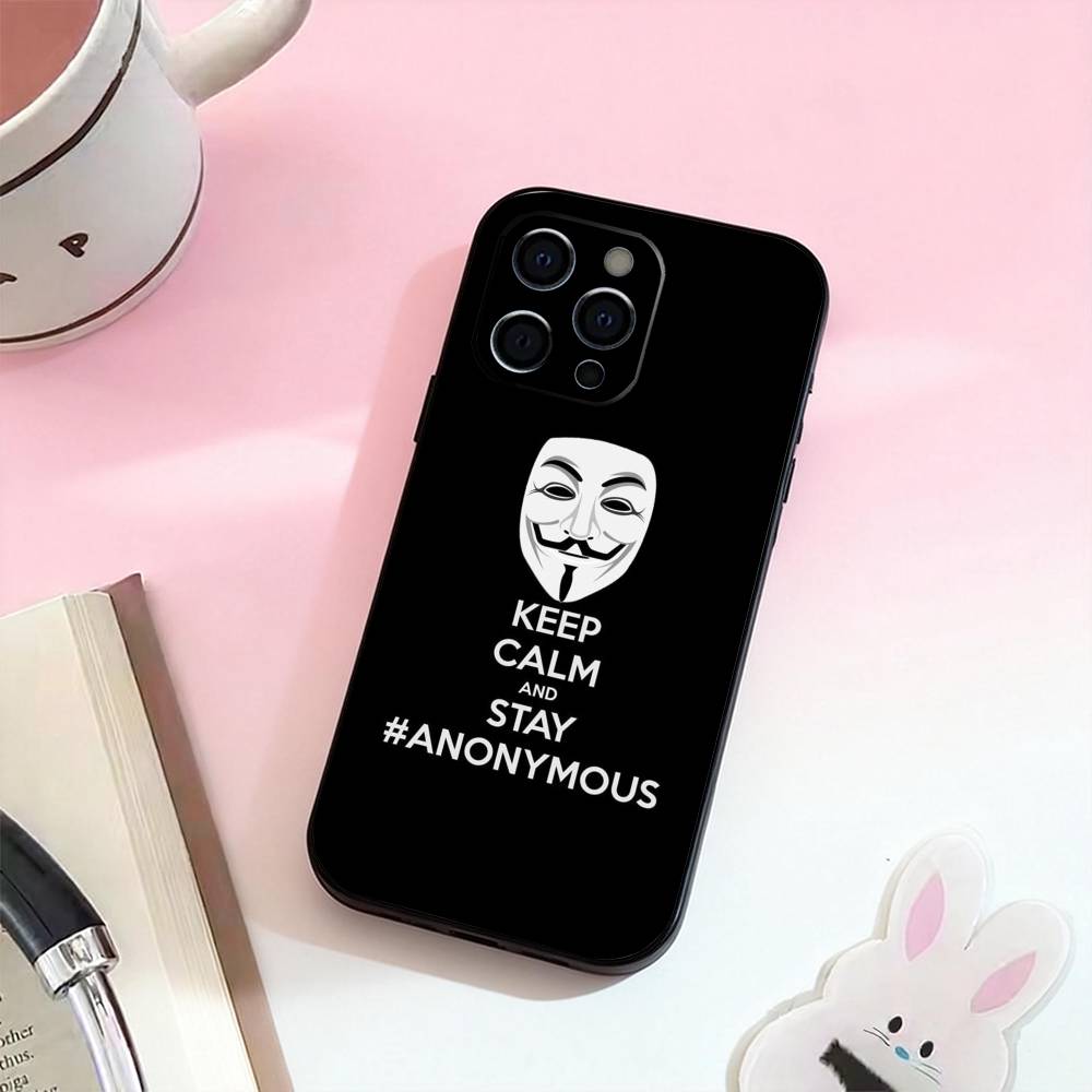 A-Anonymous Hacker   Phone Case For iPhone 17,16,15,14,13,12,11 Plus,Pro Max,Soft Silicone Black Cover