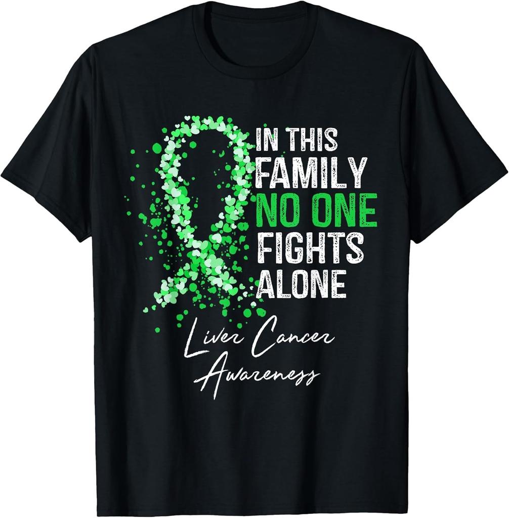 Liver Cancer: Nobody Fights Alone Support Cotton Tee - MADE IN USA