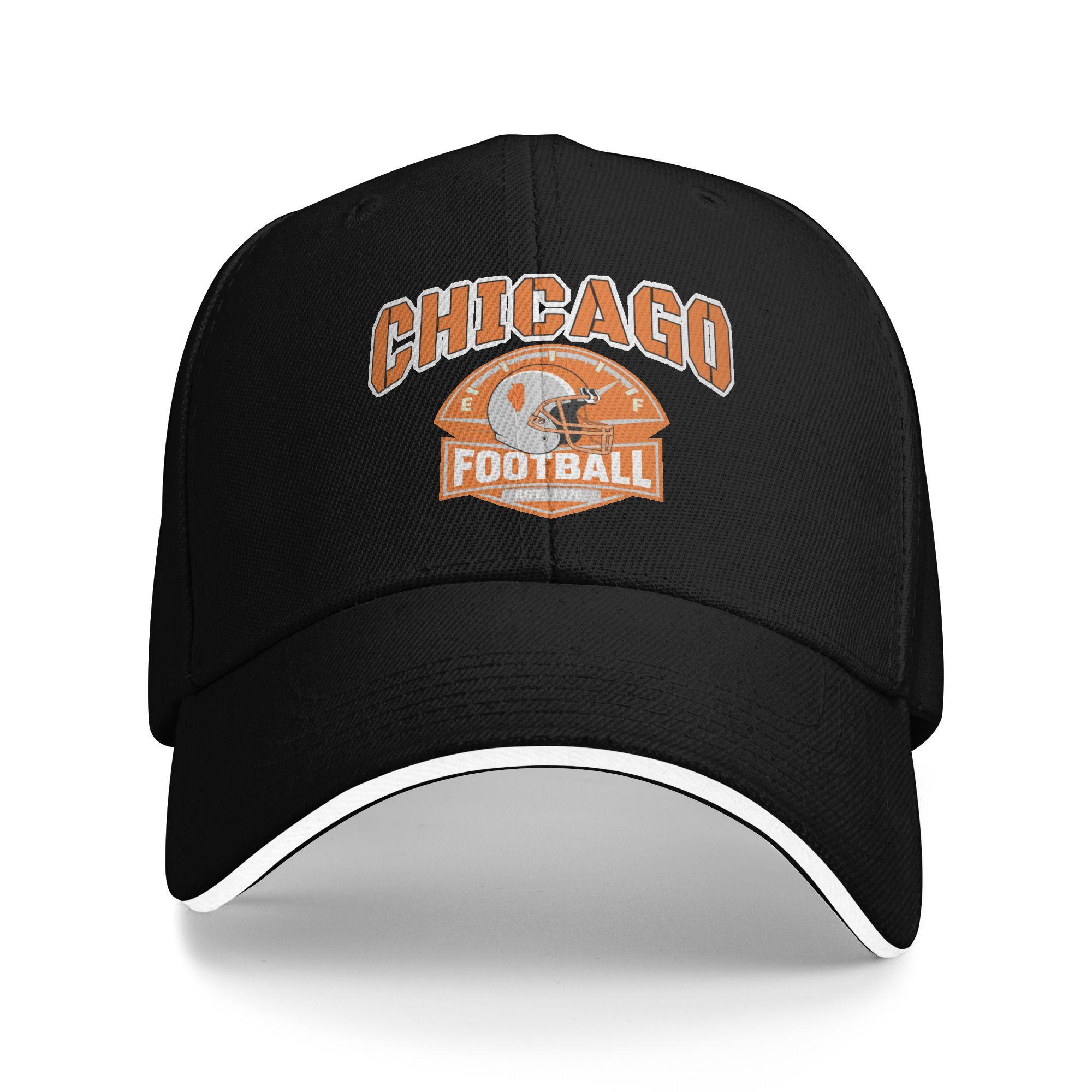 

1pc Chicago Fans Football Cap, City Supporters Baseball Hat, Adjustable Unisex Retro Fan Cap One Size чёрный