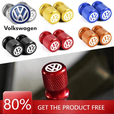 Für VOLKSWAGEN VW 4 Stück Auto Rad Reifen Ventilkappen Aluminium Luftdichte Abdeckungen Abzeichen Emblem für VW Volkswagen Golf Polo Passat Tiguan
