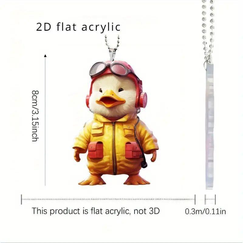 

Acrylic Vibrant Duck Car Pendant Contemporary Cartoon Style For Decor Eyecatching 1