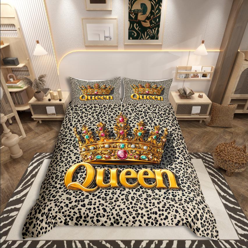 Comforter Homewish Leopard Print Abstract Wildlife Print For Teens Bedding Setchic Flower Rose Decor