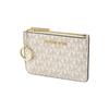 Michael Kors MK Jet Set Travel Cartera Corta Monograma Vintage Detalle de Cuero Porta Tarjetas Cartera para Mujer Vainilla-Blanco 35H9GTVP1B-VANILLA