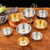 Rice Golden Bowls with Handle Wine Bowl Cooking Basin Seasoning Bowl Noodle Bowl Korean 304 Stainless Steel Rice Wine Bowls