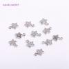 14K Gold Plated 7.5mm Cute Pentagram Earring Charms Inlaid Zircon Tiny Star Pendants DIY Jewelry Making Accessories Wholesale