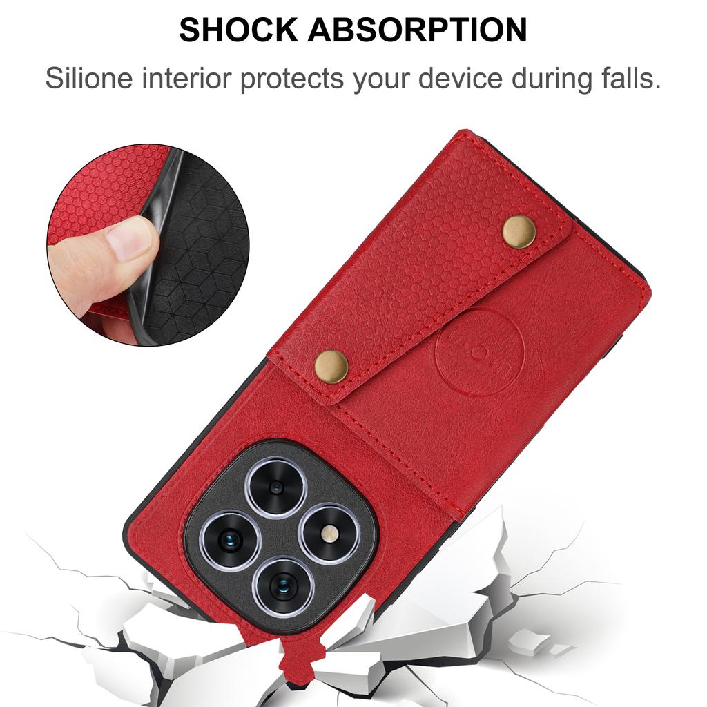 For Xiaomi Poco M8 Pro 5G/Redmi Note 15 Pro+ 5G (Global) Case with Card Slots Kickstand Leather + TPU Phone Cover