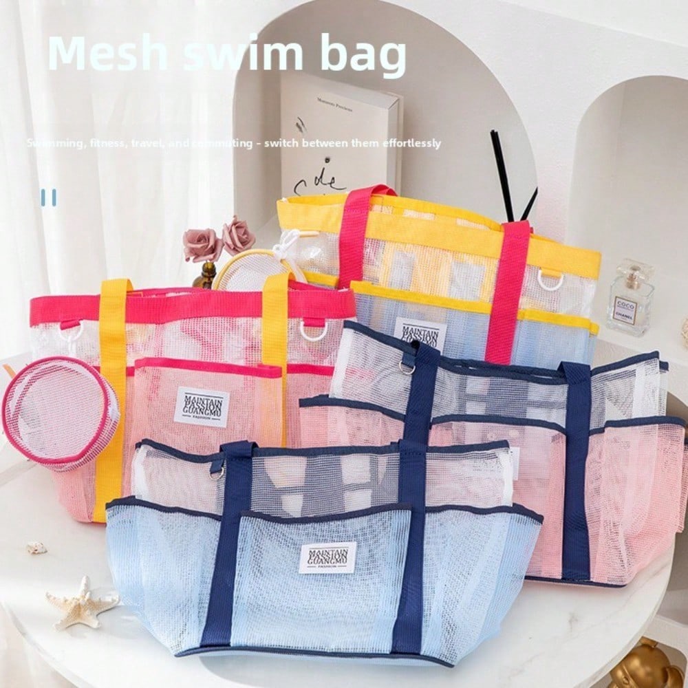 Mesh Large Capacity Swimming Multifunctional Bath Going Out Bag Travel Essential Underwear Cosmetics Multi-Pocket Storage