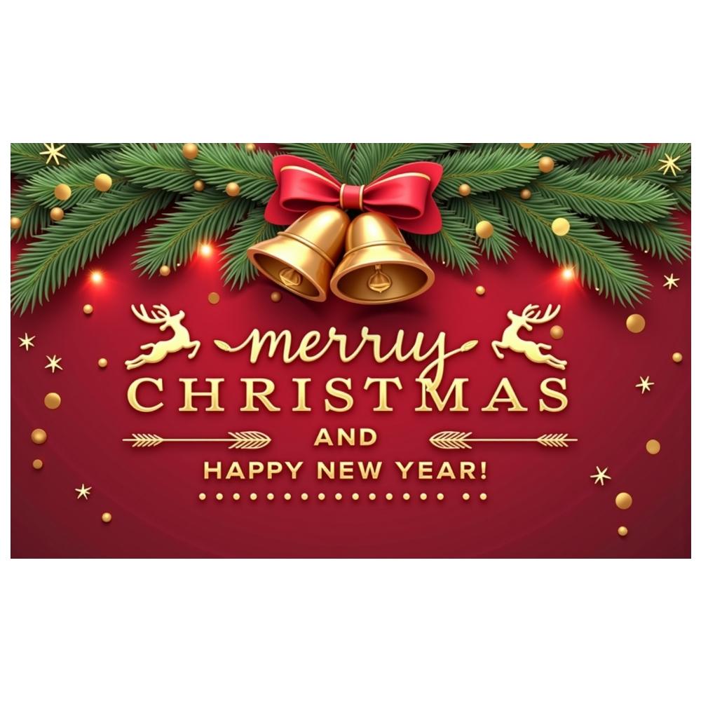 Christmas Party Banner New Year Theme Festive Banner Xmas Banner Pine Branch For Mall Decoration Indoor Decor Holiday Event